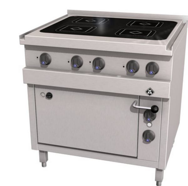 MKN 2123403 | Vitro Range | with 4-Zone Hob | & Electric Oven 1 1/2 GN | Optima 700MM | Heavy Duty | Cooking Range