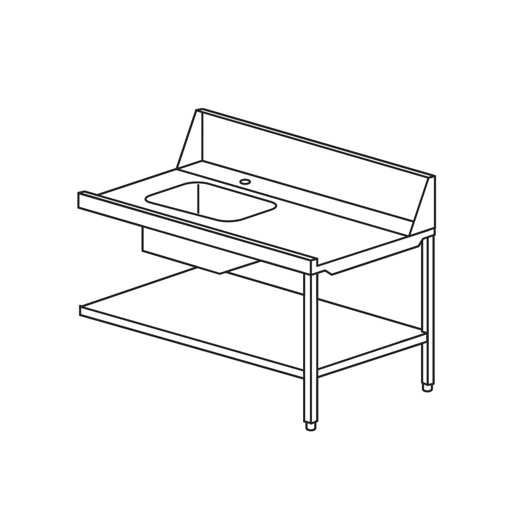 Mach TEV/916SX | Wet 1600mm L/H Inlet Pre-wash Single Sink Bench