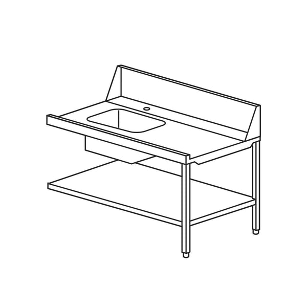 Mach TEV/916SX | Wet 1600mm L/H Inlet Pre-wash Single Sink Bench
