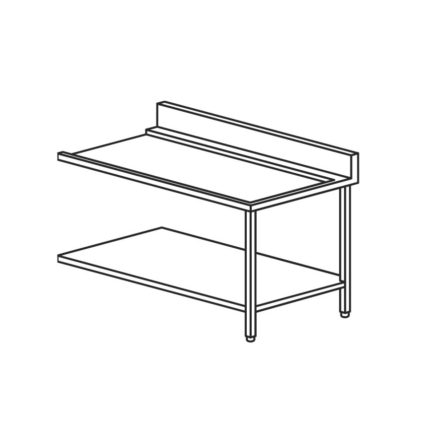 Mach TL/961SX | Wet 680mm L/H Outlet Bench with Undershelf and Rear Splashback Suited for HT504                          