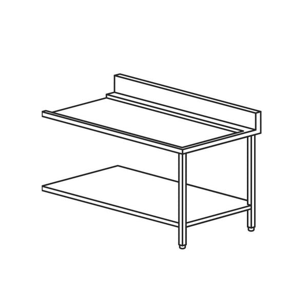 Mach TL/961SX | Wet 680mm L/H Outlet Bench with Undershelf and Rear Splashback Suited for HT504                          