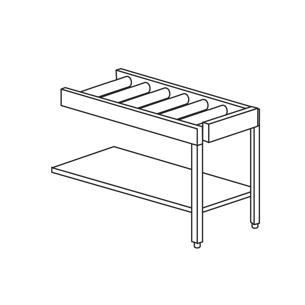 Mach URF/912 | 1200mm Roller Table with Undershelf and Rack End Microswitch Suited