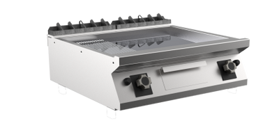 Mareno FT98GMCT-NG | M1 90 Series | Gas Griddle Top with 2/3 Smooth | and 1/3 Ribbed Chromed Plate I 800mm Wide