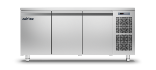 Coldline TP17/1B|3 Door Master Counter Freezer with s/steel worktop
