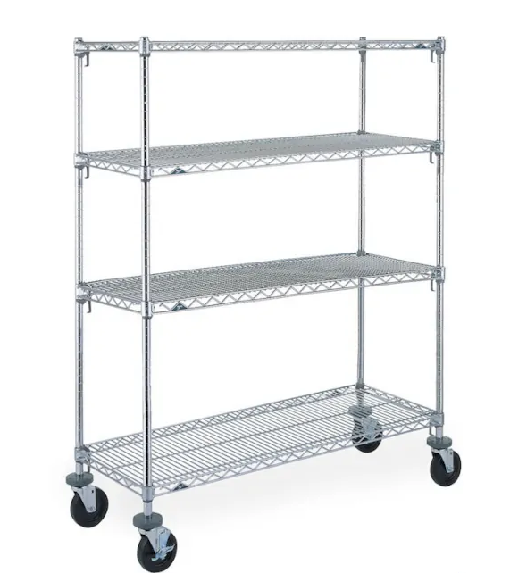 Metro NK3.M4T68.2154 | Super Erecta | 4 Tier |21”x 54” | 4 Wire Shelves | Mobile Wire Shelving