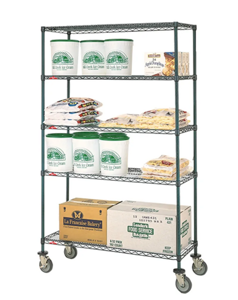 Metro NK3.M5T68.1830 | Super Erecta | 4 Posts |18”x 30” | 5 Wire Shelves | Mobile Wire Shelving