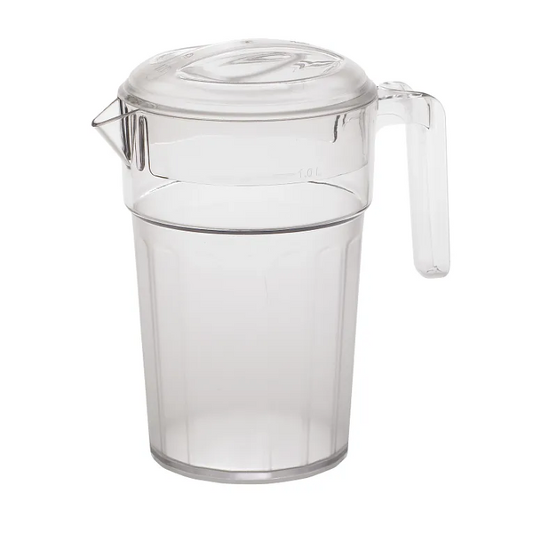Cambro PC34CW135 I Camwear Polycarbonate Covered Pitcher I 1 L I Clear I Case of 6