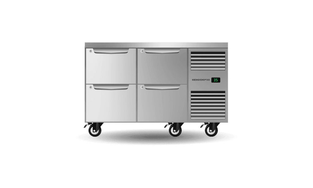 SKOPE PG11.UBR.2.D4.RH ProSpec Underbench Fridge | GN 1/1 | 4 Drawers | Right Hand | 288L