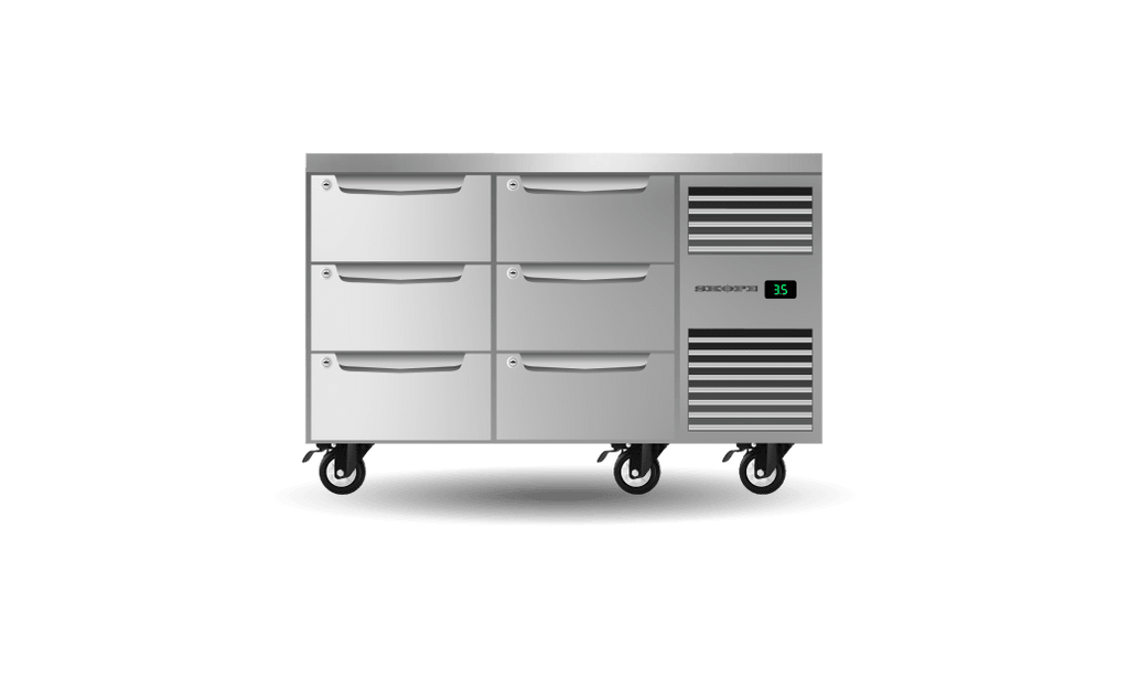 SKOPE PG11.UBR.2.D6.RH ProSpec Underbench Fridge | GN 1/1 | 6 Drawers | Right Hand | 288L