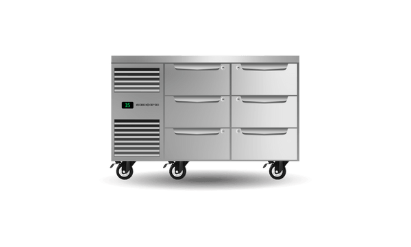 SKOPE PG11.UBR.2.D6 ProSpec Underbench Fridge | GN 1/1 | 6 Drawers | Left Hand | 288L