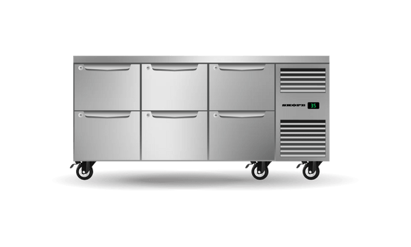 SKOPE PG11.UBR.3.D6.RH ProSpec Underbench Fridge | GN 1/1 | 6 Drawers | Right Hand | 447L