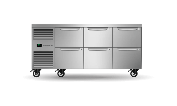 SKOPE PG11.UBR.3.D6 ProSpec Underbench Fridge | GN 1/1 | 6 Drawers | Left Hand | 447L