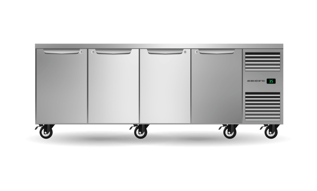SKOPE PG11.UBR.4.SD.RH ProSpec Underbench Fridge | GN 1/1 | 4 Solid Doors | Right Hand | 609L