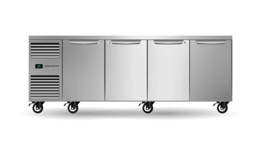 SKOPE PG11.UBR.4.SD ProSpec Underbench Fridge | GN 1/1 | 4 Solid Doors | Left Hand | 609L