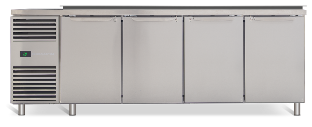 SKOPE PG13.PPS.DC.4.SD ProSpec Preparation Fridge | 4 Bay Left Hand under custom benchtop