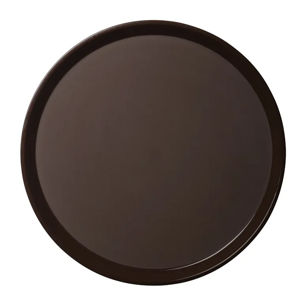 Cambro PT1100167 I Polytread Round Trays I 11" (28 cm) I Brown I Case of 12