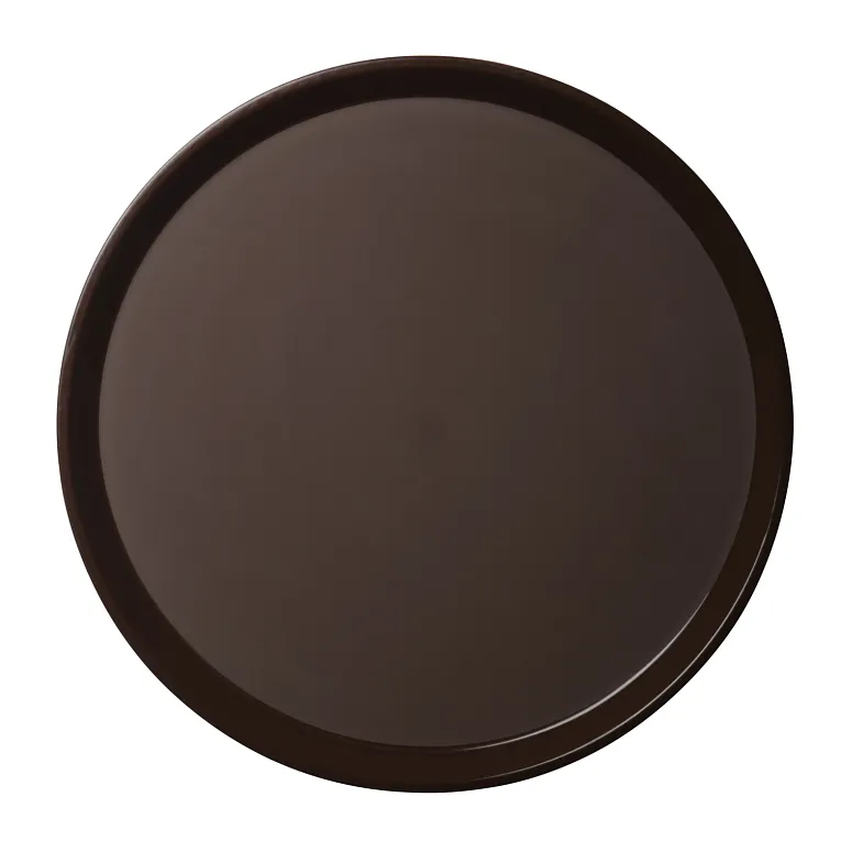 Cambro PT1400167 I Polytread Round Trays I 14" (35.5 cm) I Brown I Case of 12
