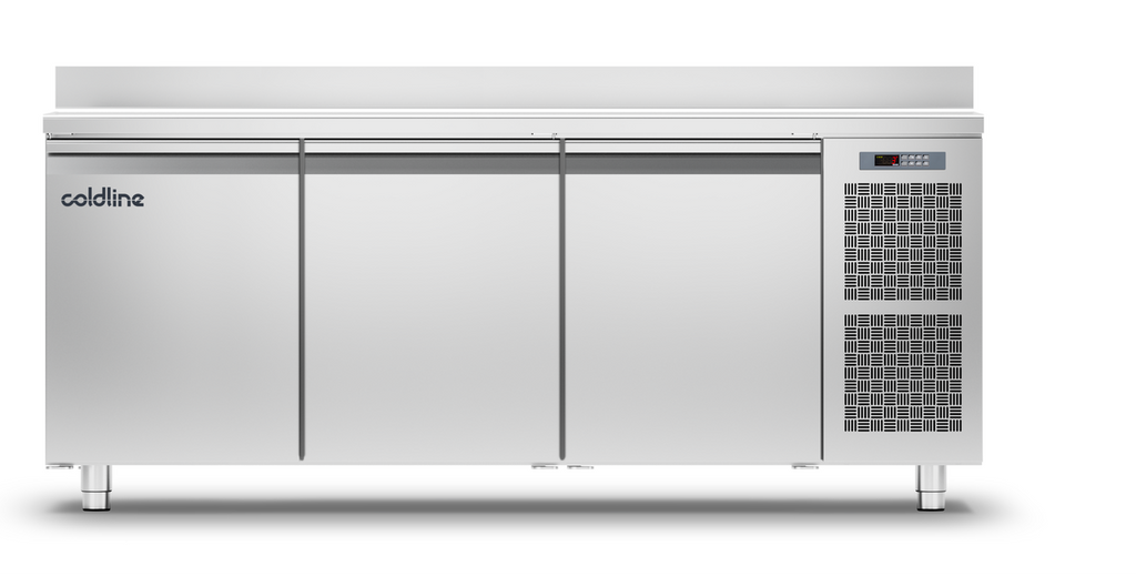 Coldline TA17/1BJ|3 Door Pastry Freezer Counter with s/steel worktop &