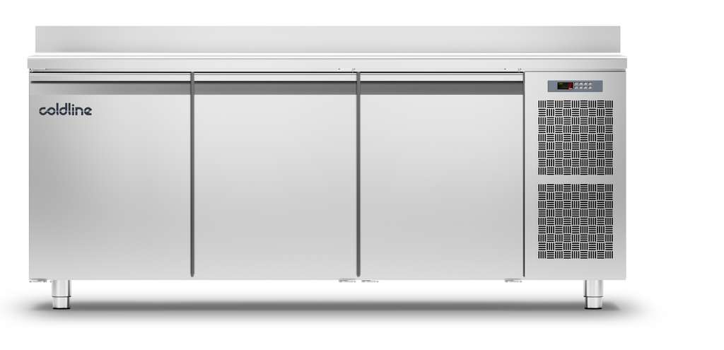 Coldline TA17/1B|3 Door Master Counter Freezer with s/steel worktop &