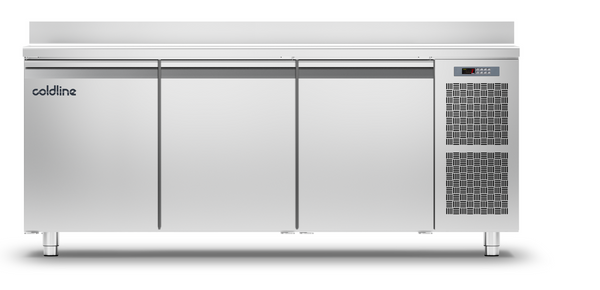 Coldline TA17/1B|3 Door Master Counter Freezer with s/steel worktop &
