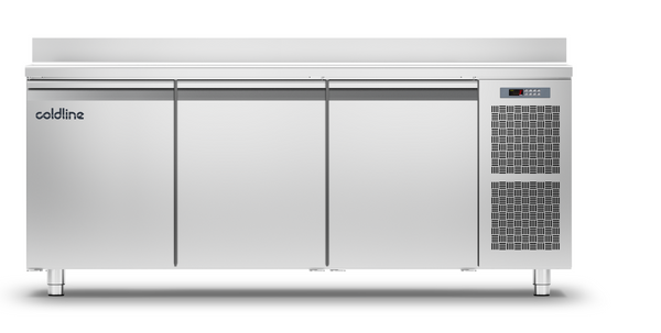 Coldline TA17/1MJ|3 Door Pastry Counter with s/steel worktop &