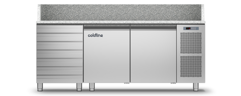 Coldline TZ13/1MC|2 Door + Drawers Pizza Preparation Counter with
