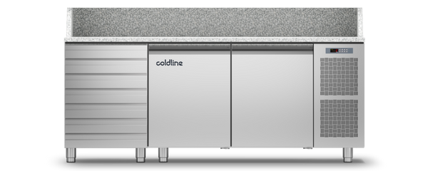Coldline TZ13/1MC|2 Door + Drawers Pizza Preparation Counter with