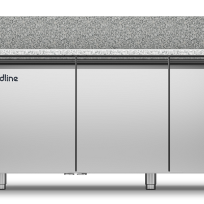 Coldline TZ17/1MC | 3 Door + Drawers Pizza Preparation Counter | With Granite Worktop -2°+8°C