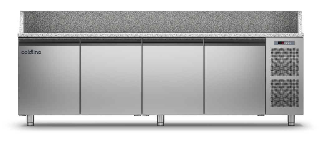 Coldline TZ21/1M|4 Door Pizza Preparation Counter with Granite worktop