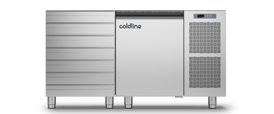 Coldline TZS09/1MC|1 Door + Drawers Pizza Preparation Counter with no