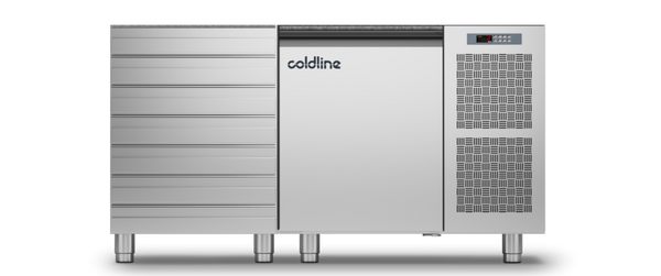 Coldline TZS09/1MC|1 Door + Drawers Pizza Preparation Counter with no