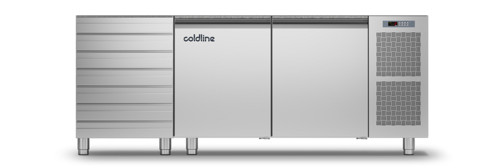 Coldline TZS13/1MC|2 Door + Drawers Pizza Preparation Counter with no