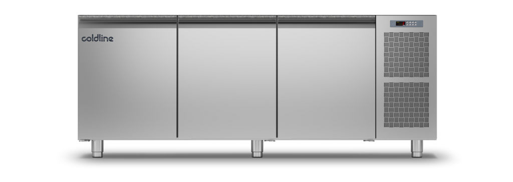 Coldline TZS17/1M|3 Door Pizza Preparation Counter with no worktop -2°+8°C