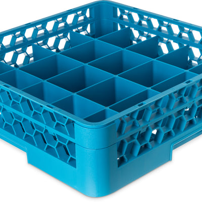 Carlisle RC20-114 | OptiClean™ 20 Compartment Divided Rack with one open extender | Blue | Case of 6