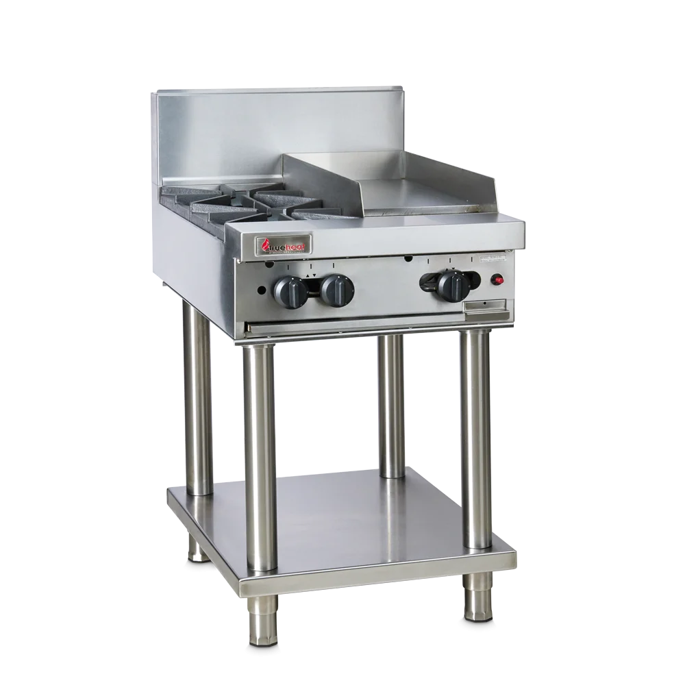 Trueheat RCT6-2-3G-NG-STD6-KIT | 600mm Top With 2 Burner and 300mm Griddle NG | Bundle | With Stand and Regulator LP