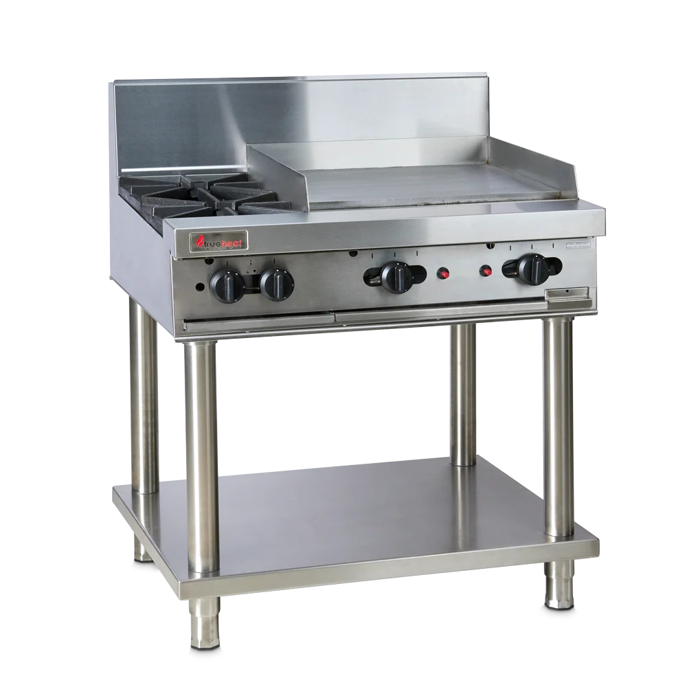 Trueheat RCT9-2-6G-NG-STD9-KIT | 900mm Top With 2 Burner and 600mm Griddle NG | Bundle | With Stand and Regulator LP