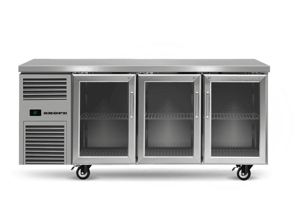 SKOPE RF7.UBR.3.GD ReFlex Undercounter Fridge | GN 1/1 | 3 Glass Doors | 387L