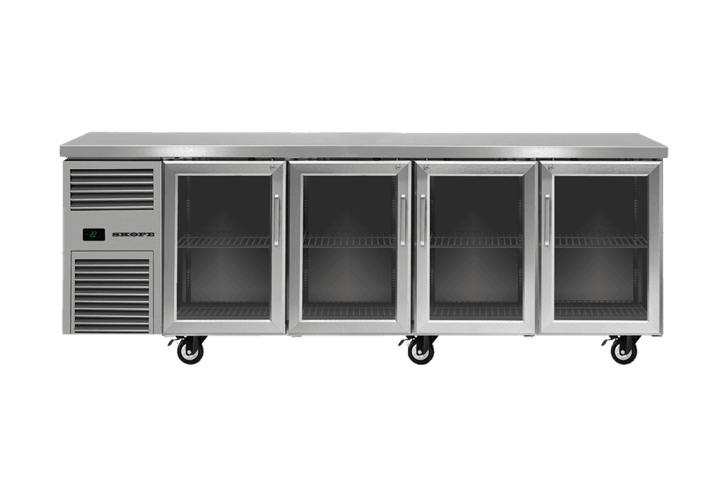 SKOPE RF7.UBR.4.GD ReFlex Undercounter Fridge | GN 1/1 | 4 Glass Doors | 526L