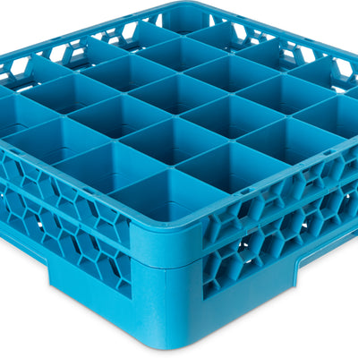 Carlisle RG25-114 | OptiClean™ 25 Compartment Divided Rack with Extender | Blue | Case of 4