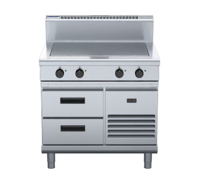 Waldorf RNL8104E-RB | 900mm Electric Solid Top Low Back Version | Refrigerated Base