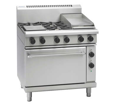 Waldorf RN8613GE I 800m Series I Gas Range I Electric Range Oven I Static Oven I 4 Burner Gas Stove I 900mm