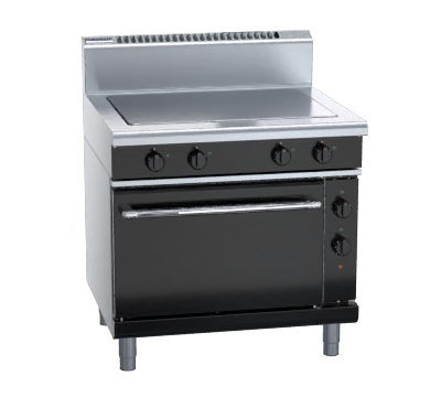 Waldorf Bold RNB8114E | 900mm Electric Solid Top Static Oven Range | Black