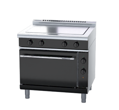 Waldorf Bold RNLB8114EC | 900mm Electric Solid Top Convection Oven Range Low Back Version