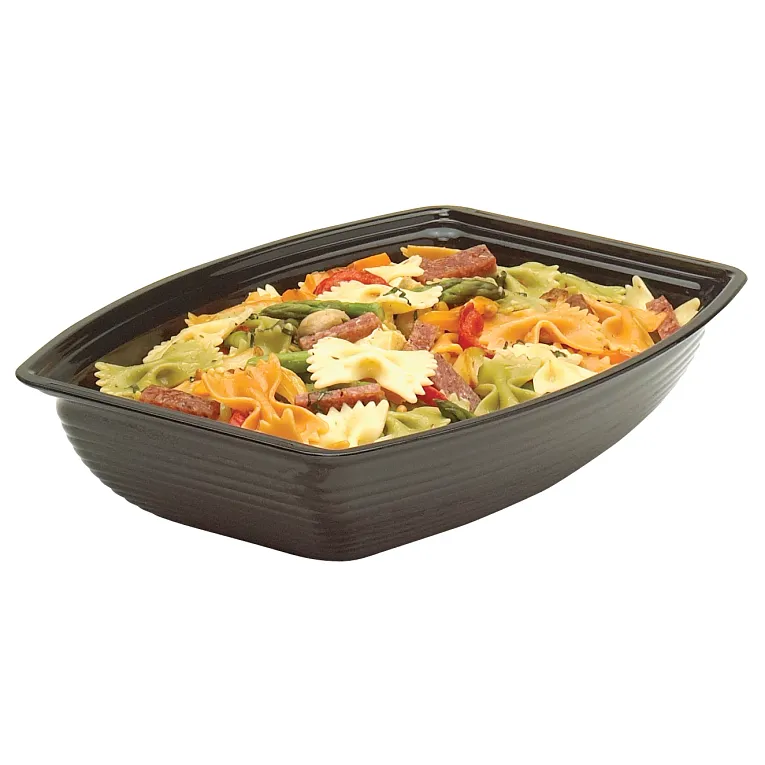 Cambro RSB1419CW110 I Rectangular Ribbed Bowls I 11.3 L (12 qt) I Black I Case of 4