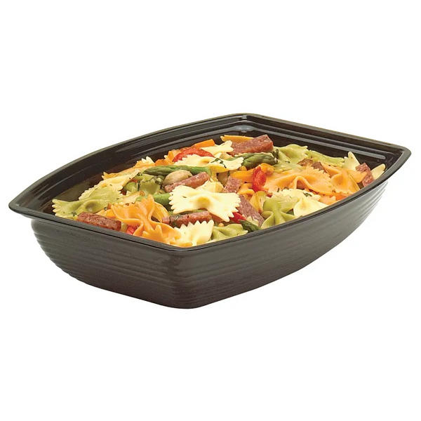 Cambro RSB1419CW110 I Rectangular Ribbed Bowls I 11.3 L (12 qt) I Black I Case of 4