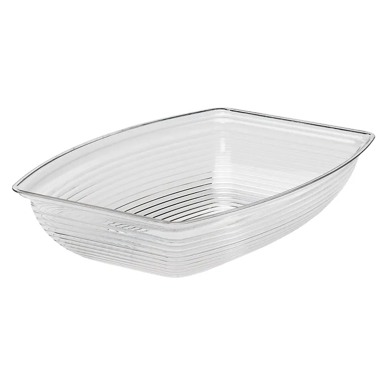 Cambro RSB1419CW135 I Rectangular Ribbed Bowls I 11.3 L (12 qt) I Clear I Case of 4