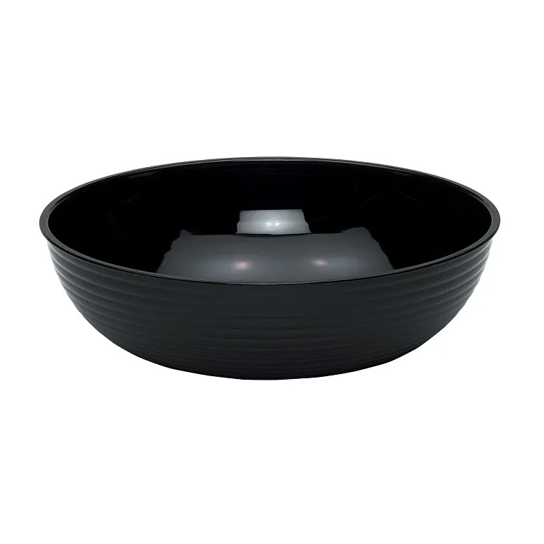 Cambro RSB18CW110 I Round Ribbed Bowls I 9.1 L (20.2 qt) I Black I Case of 4