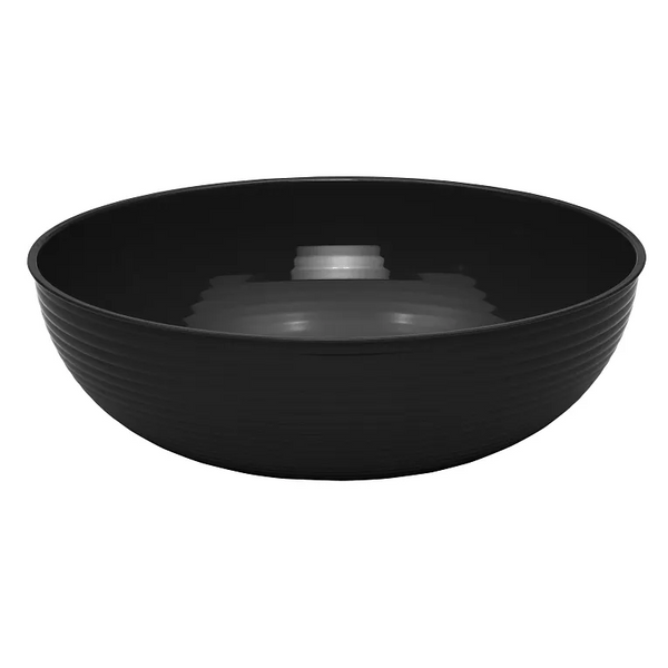 Cambro RSB23CW110 I Round Ribbed Bowls I 37.8 L (40.0 qt) I Black I Case of 4