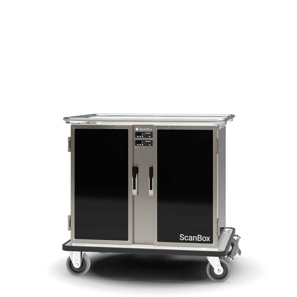 Skanos ELDCC08 ScanBox Ergo Line Duo CC08 + CC08 Refrigerated Food Transport Cart | 8 + 8 GN 1/1 | 260W