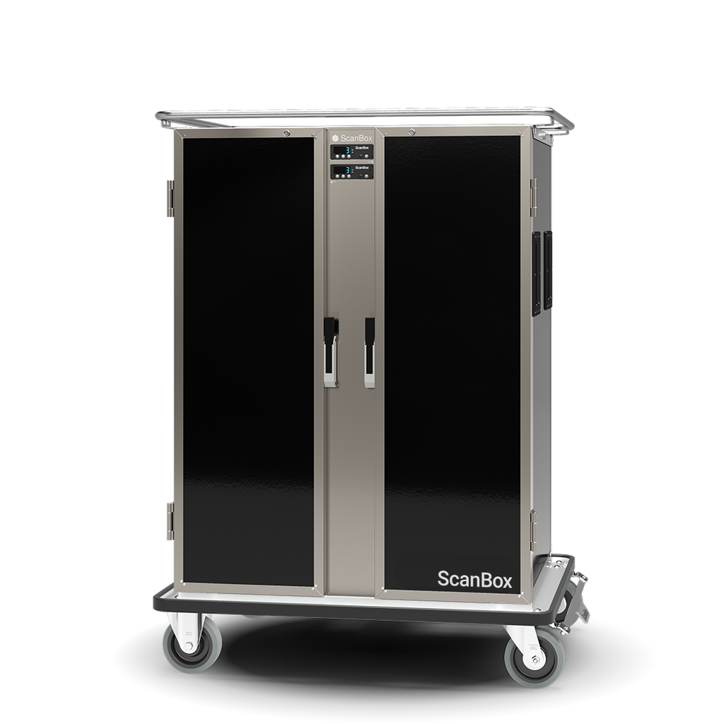 Skanos ELDCC14 ScanBox Ergo Line Duo CC14 + CC14 Refrigerated Food Transport Cart | 14 + 14 GN 1/1 | 270W